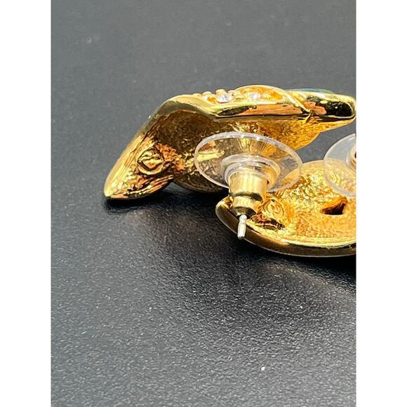 Swarovski SAL Gold Tone Leaf Pave
Rhinestone Marquise Multicolor
Post Earrings - Picture 7 of 7